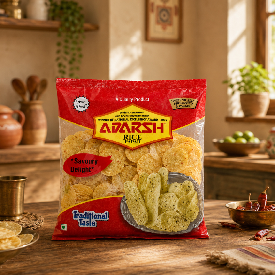 CHILLI RICE COIN PAPAD 500GMS